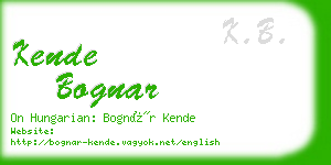 kende bognar business card